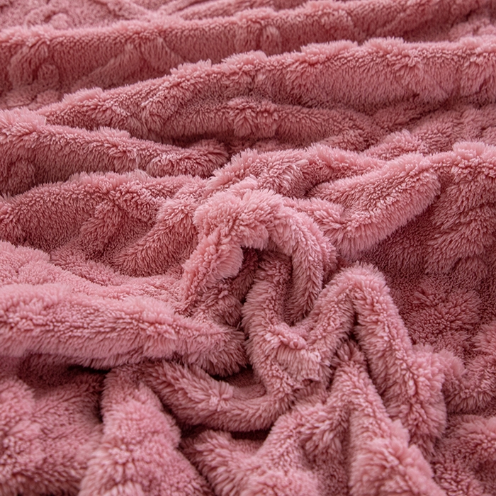 91家纺网 家纺一手货源 找家纺 芸锦豪 2024新款塔芙蓉多功能毯--双面塔夫绒包边 塔夫绒-玫瑰粉