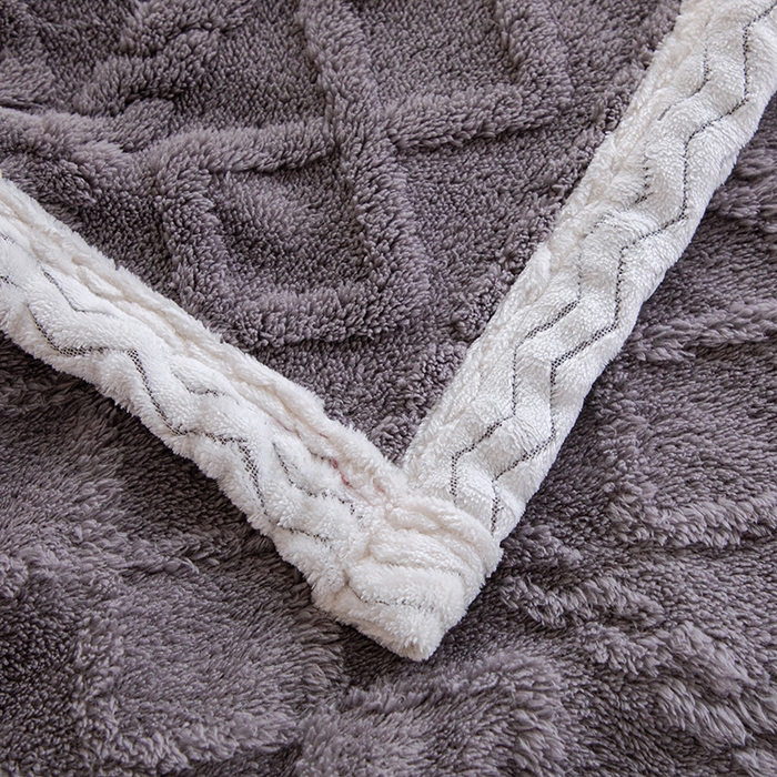 91家纺网 家纺一手货源 找家纺 芸锦豪 2024新款塔芙蓉多功能毯--双面塔夫绒包边 塔夫绒-深灰