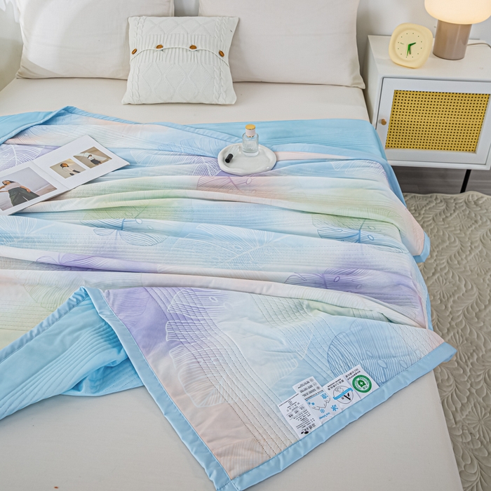 91家纺网 家纺一手货源 找家纺 博弈 2024新款凉感丝抗菌夏被 夏日如画