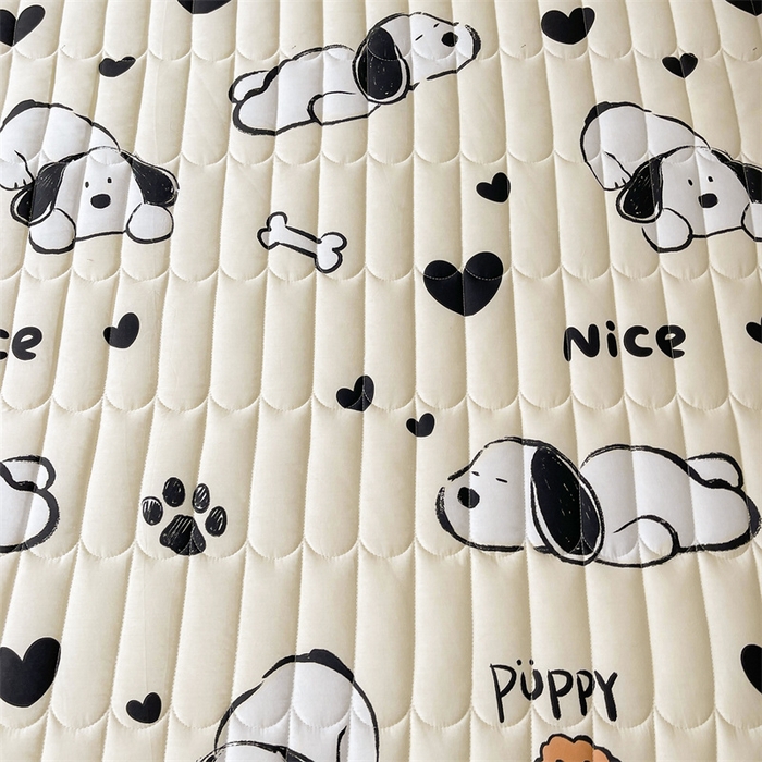 91家纺网 家纺一手货源 找家纺 （总）3C 2024新款全棉13372大豆夹棉印花花边床笠四件套