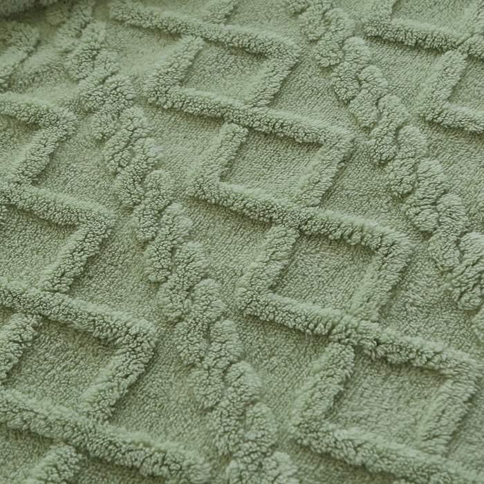 91家纺网 家纺一手货源 找家纺 芸锦豪 2024新款塔芙绒毛毯多功能毯-双面塔夫绒卷边 塔夫绒-抹茶绿