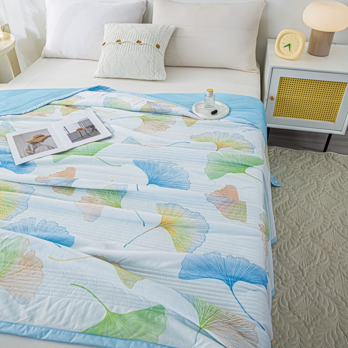 91家纺网 家纺一手货源 找家纺 博弈 2024新款凉感丝抗菌夏被 叶墨新晨