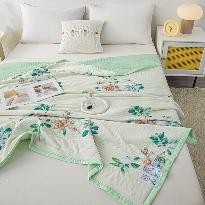 91家纺网 家纺一手货源 找家纺 博弈 2024新款凉感丝抗菌夏被 清欢