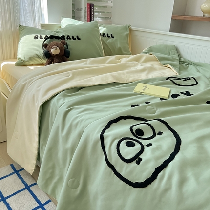 （总）眠帛家居 2024新款水洗棉毛巾绣夏被四件套精灵系列A类风格二