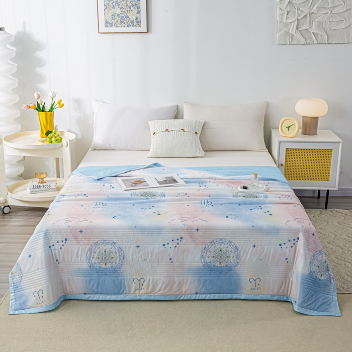 91家纺网 家纺一手货源 找家纺 博弈 2024新款凉感丝抗菌夏被 繁星