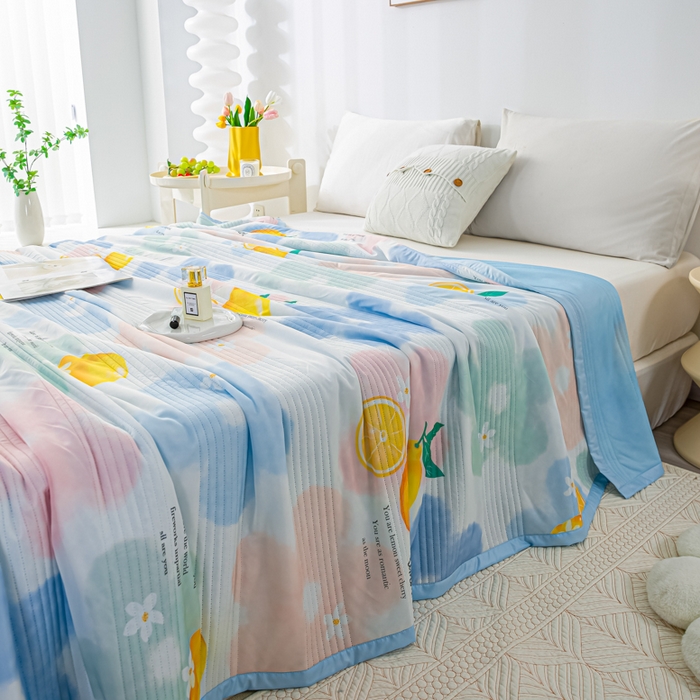 91家纺网 家纺一手货源 找家纺 博弈 2024新款凉感丝抗菌夏被 春暖花开