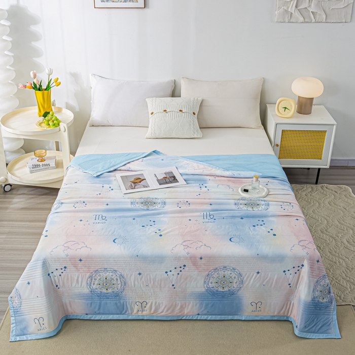 91家纺网 家纺一手货源 找家纺 博弈 2024新款凉感丝抗菌夏被 繁星