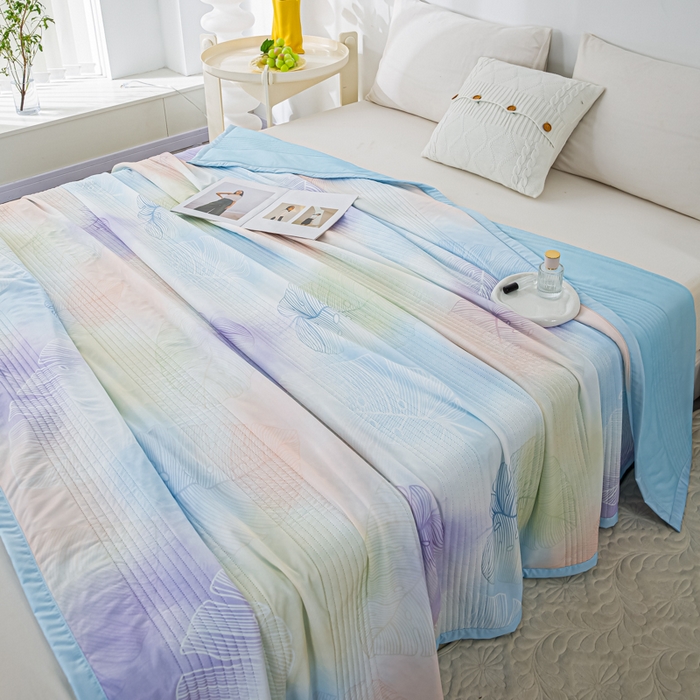 91家纺网 家纺一手货源 找家纺 博弈 2024新款凉感丝抗菌夏被 夏日如画