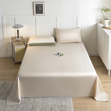 91家纺网 家纺一手货源 找家纺 佳汐蓝 2024新款AB版高支高密莱赛尔兰精天丝柔单床单 实拍图 柔-梧桐杏