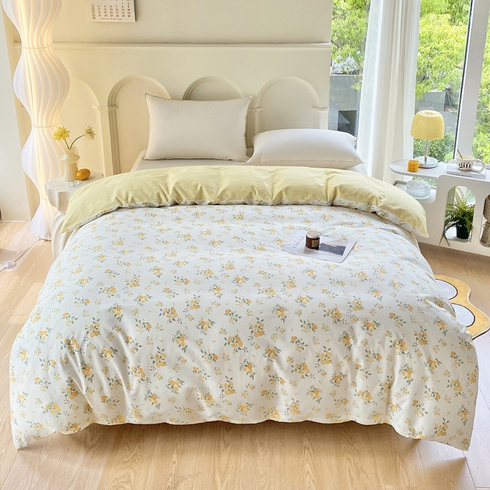 91家纺网 家纺一手货源 找家纺 珂博家纺 2024新款轻柔感全棉印花单品四件套系列-单床单单床笠 煦日阳光