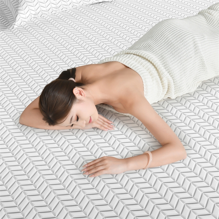 91家纺网 家纺一手货源 找家纺 鑫钰 2024新款冰格乳胶席 典雅白