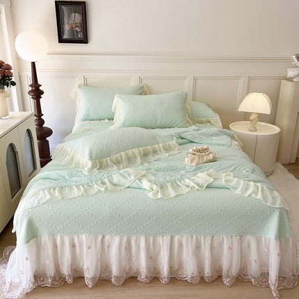 91家纺网 家纺一手货源 找家纺 （总）好儿喜家纺 2024新款A类海洋丝奥德利夏被凉席四件套