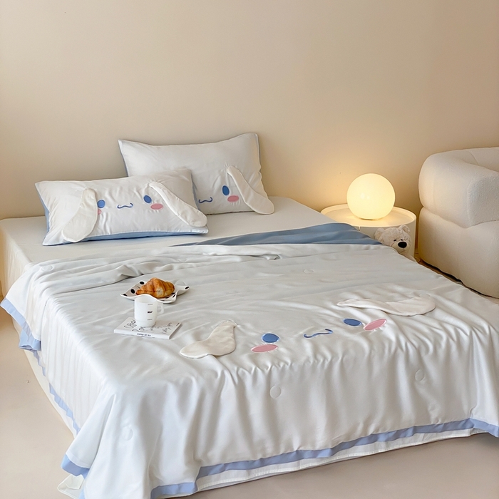 91家纺网 家纺一手货源 找家纺 黛舒家居 2024新款兰精天丝三丽鸥夏被被子被芯 玉桂狗