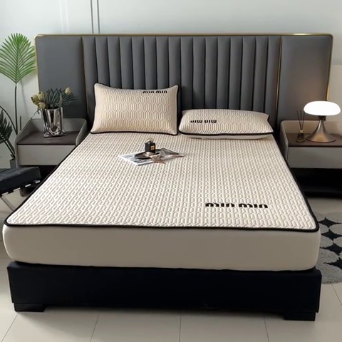 91家纺网 家纺一手货源 找家纺 鑫钰 2024新款mimi款原棉大豆床笠 minmin-香槟金