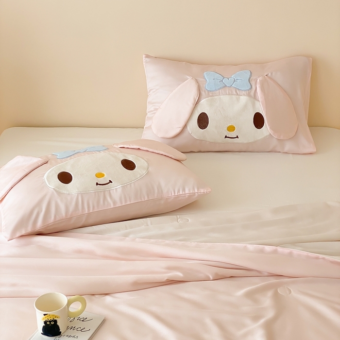 91家纺网 家纺一手货源 找家纺 黛舒家居 2024新款兰精天丝三丽鸥夏被被子被芯 美乐蒂