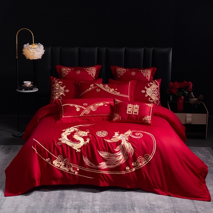 91家纺网 家纺一手货源 找家纺 （总）千禧家纺 2025新款全棉13372婚庆绣花系列