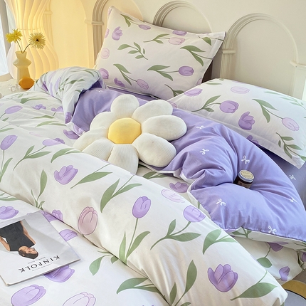 91家纺网 家纺一手货源 找家纺 珂博家纺 2024新款轻柔感全棉印花单品四件套系列-单枕套 郁金花海