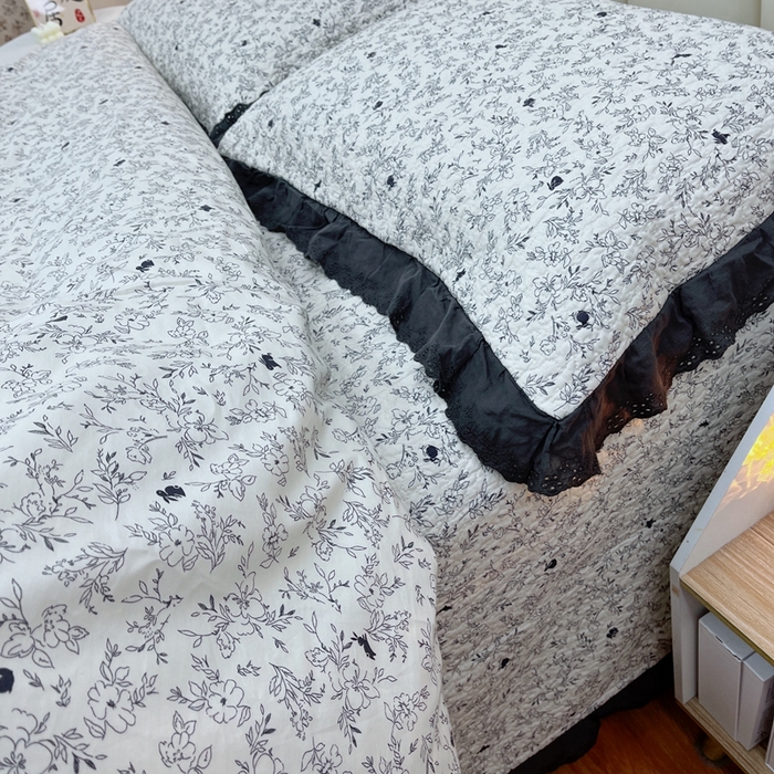 91家纺网 家纺一手货源 找家纺 暖居 2024新款砂洗棉花被套全棉床盖四件套绗缝夹棉纯棉床盖三件套 南法假日