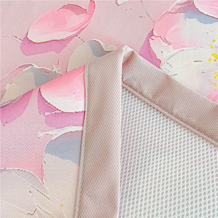 91家纺网 家纺一手货源 找家纺 喜居 2024新款A类凉感冰丝凉席 桃花朵朵