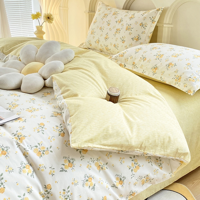 91家纺网 家纺一手货源 找家纺 珂博家纺 2024新款轻柔感全棉印花纯棉四件套 煦日阳光