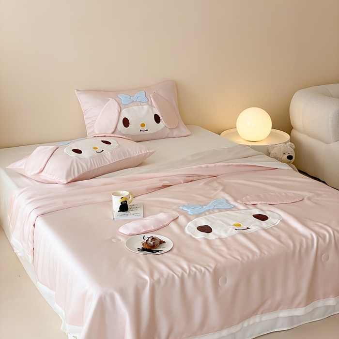 91家纺网 家纺一手货源 找家纺 黛舒家居 2024新款兰精天丝三丽鸥夏被被子被芯 美乐蒂