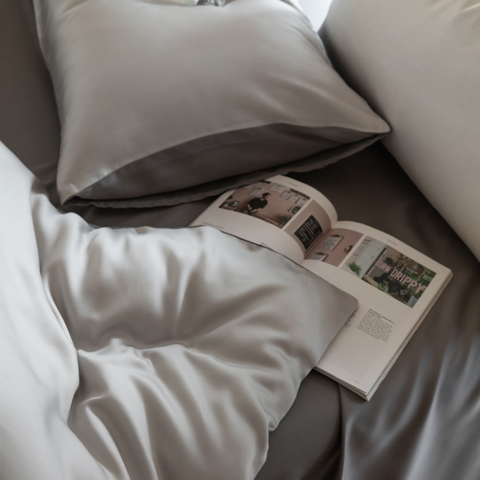 91家纺网 家纺一手货源 找家纺 佳汐蓝 2024新款AB版高支高密莱赛尔兰精天丝柔系列 单枕套 实拍图 柔-椰子灰+经典灰