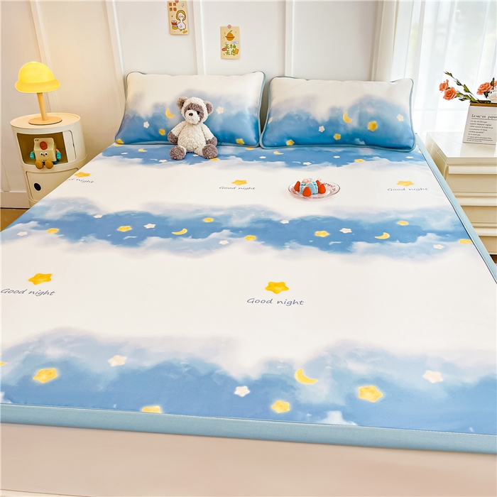 91家纺网 家纺一手货源 找家纺 喜居 2024新款A类凉感冰丝凉席 星河