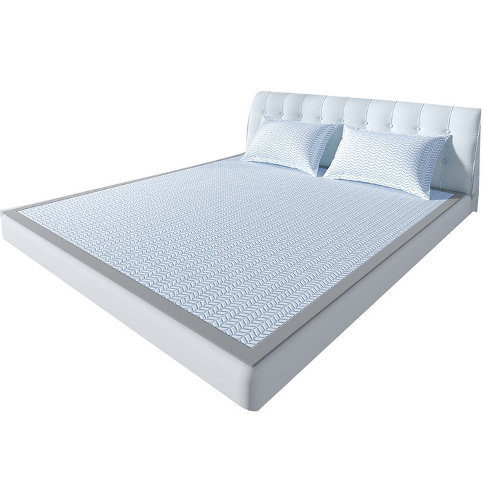 91家纺网 家纺一手货源 找家纺 （总）鑫钰 2024新款A类抗菌10mm莱赛尔天丝冰格乳胶席高端凉席定制