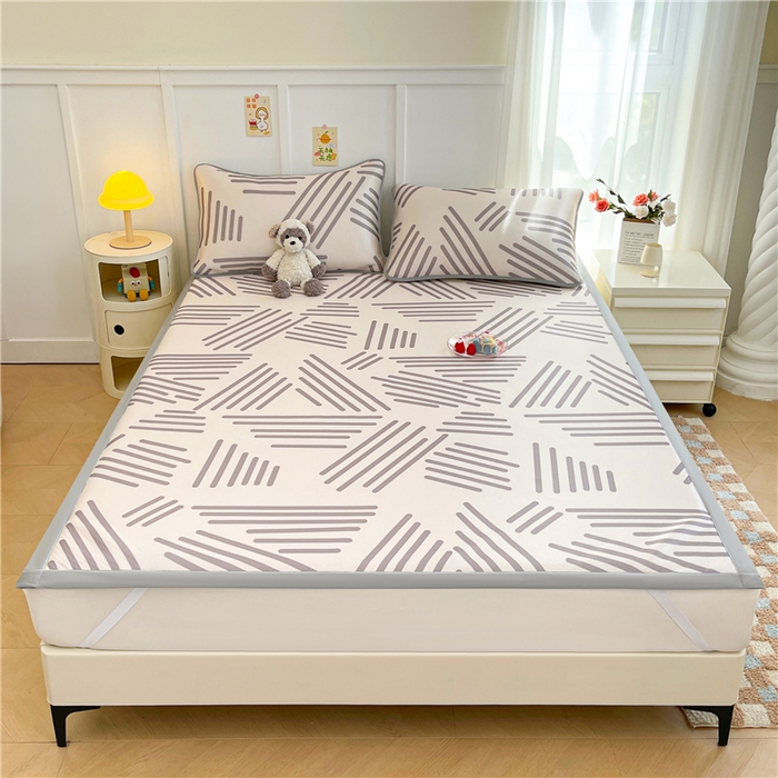 91家纺网 家纺一手货源 找家纺 喜居 2024新款A类凉感冰丝凉席 简约生活