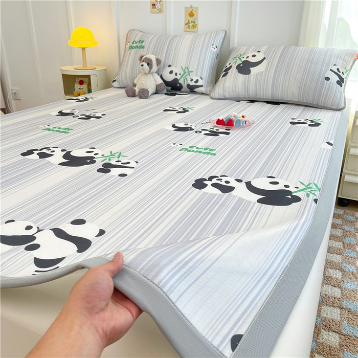 91家纺网 家纺一手货源 找家纺 喜居 2024新款A类凉感冰丝凉席 熊宝