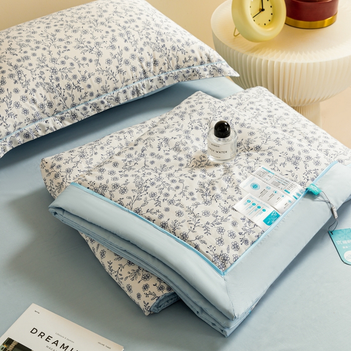 91家纺网 家纺一手货源 找家纺 2024新A类40S天丝莫代尔夏被四件套竹纤维凉感空调被卡通儿童夏凉被被子被芯花漾