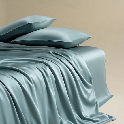 91家纺网 家纺一手货源 找家纺 猪先生 2024新款高支轻奢100%莱赛尔天丝单被套裸睡夏季被罩 双拼中兰+气质灰