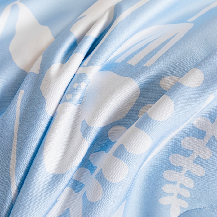 91家纺网 家纺一手货源 找家纺 2024新A类40S天丝莫代尔夏被四件套竹纤维凉感空调被卡通儿童夏凉被被子被芯摩卡猫-蓝