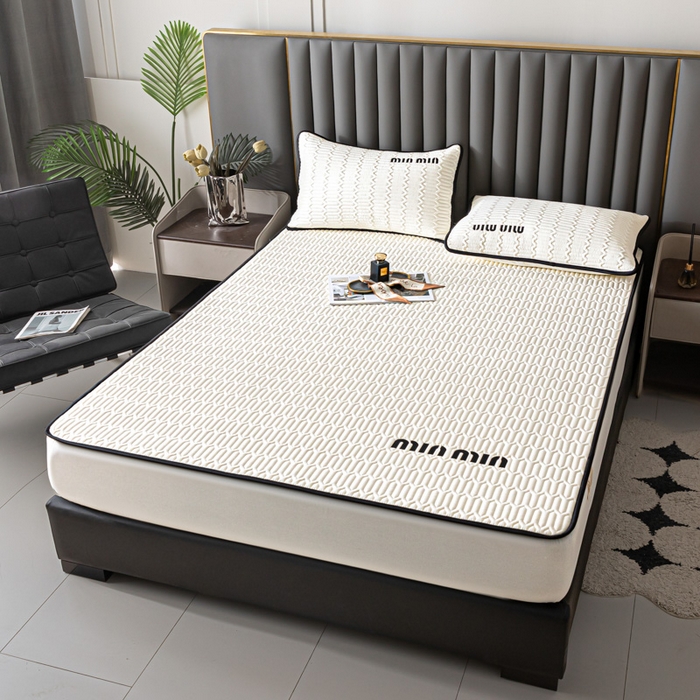 91家纺网 家纺一手货源 找家纺 鑫钰 2024新款mimi款原棉大豆床笠 minmin-玉石白