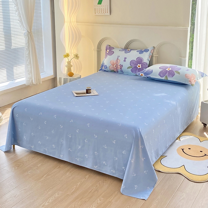 91家纺网 家纺一手货源 找家纺 珂博家纺 2024新款轻柔感全棉印花单品四件套系列-单床单单床笠  花间蜜语