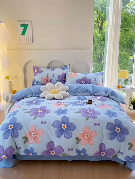 91家纺网 家纺一手货源 找家纺 珂博家纺 2024新款轻柔感全棉印花单品四件套系列-单枕套 花间蜜语