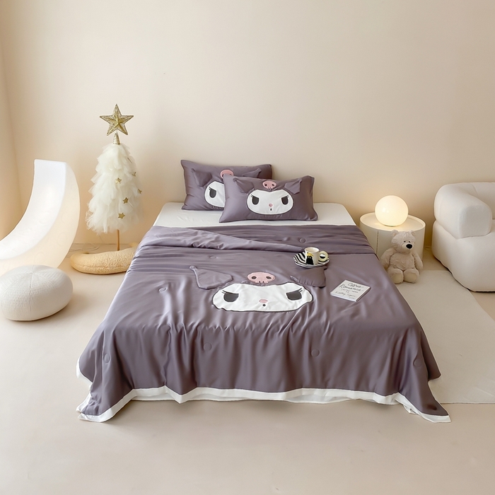 91家纺网 家纺一手货源 找家纺 黛舒家居 2024新款兰精天丝三丽鸥夏被被子被芯 库洛米