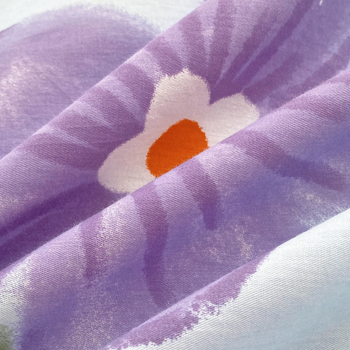 91家纺网 家纺一手货源 找家纺 珂博家纺 2024新款轻柔感全棉印花单全棉被套 花间蜜语