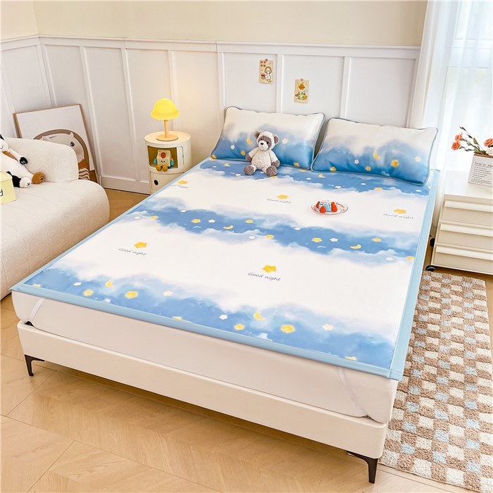 91家纺网 家纺一手货源 找家纺 喜居 2024新款A类凉感冰丝凉席 星河