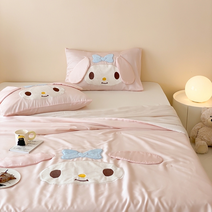 91家纺网 家纺一手货源 找家纺 黛舒家居 2024新款兰精天丝三丽鸥夏被被子被芯 美乐蒂