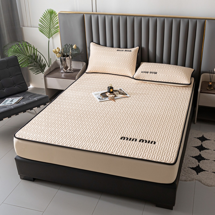 91家纺网 家纺一手货源 找家纺 鑫钰 2024新款mimi款原棉大豆床笠 minmin-香槟金