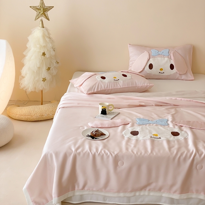 91家纺网 家纺一手货源 找家纺 黛舒家居 2024新款兰精天丝三丽鸥夏被被子被芯 美乐蒂