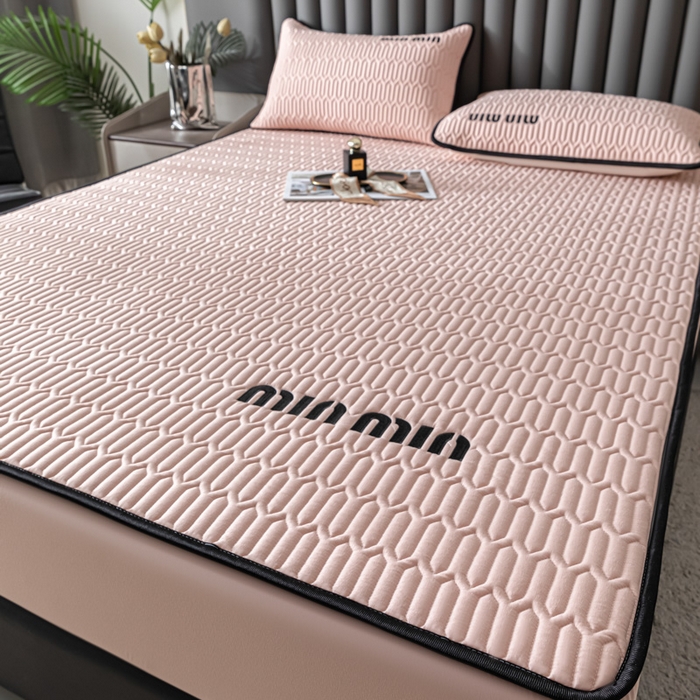 91家纺网 家纺一手货源 找家纺 鑫钰 2024新款mimi款原棉大豆床笠 minmin-香妃粉