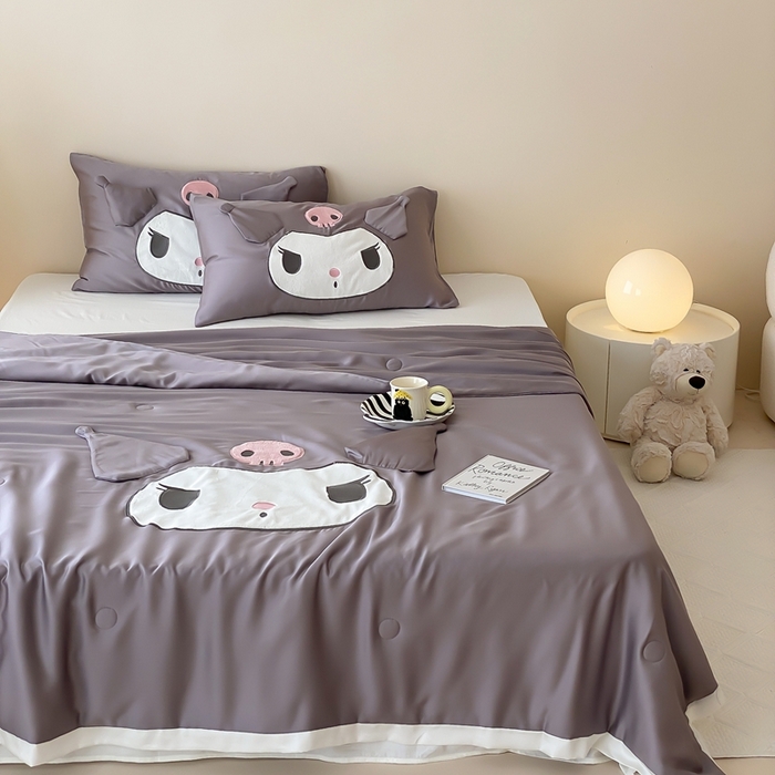 91家纺网 家纺一手货源 找家纺 黛舒家居 2024新款兰精天丝三丽鸥夏被被子被芯 库洛米