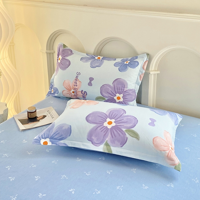 91家纺网 家纺一手货源 找家纺 珂博家纺 2024新款轻柔感全棉印花单品四件套系列-单枕套 花间蜜语