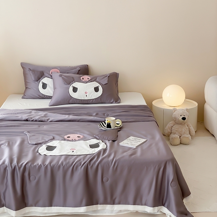 91家纺网 家纺一手货源 找家纺 黛舒家居 2024新款兰精天丝三丽鸥夏被被子被芯 库洛米