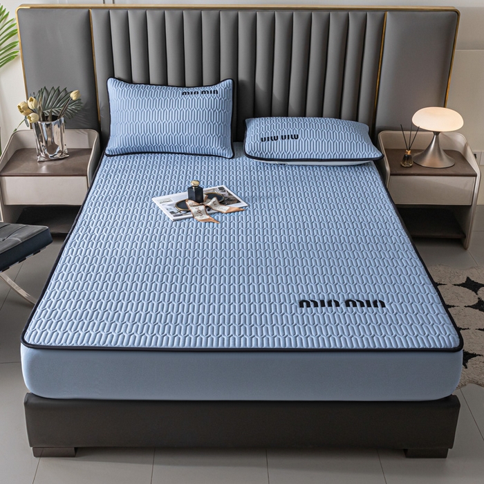 91家纺网 家纺一手货源 找家纺 鑫钰 2024新款mimi款原棉大豆床笠 minmin-宾利蓝