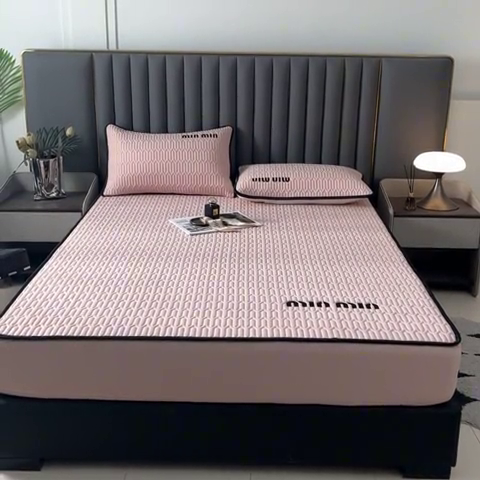 91家纺网 家纺一手货源 找家纺 鑫钰 2024新款mimi款原棉大豆床笠 minmin-香妃粉