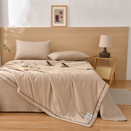 有货 2024新款莱塞尔星星纱洗床盖四件套 星星-咖