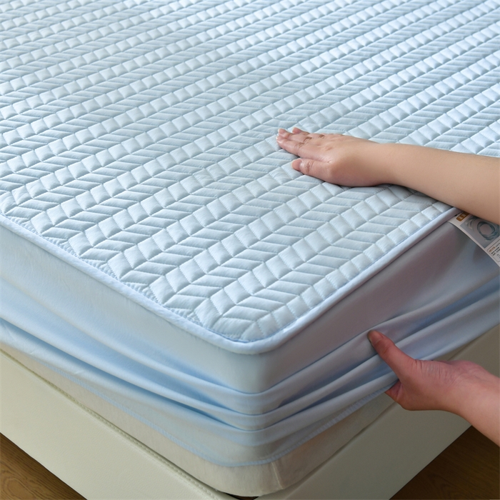 91家纺网 家纺一手货源 找家纺 鑫钰 2024新款10mm加厚天丝乳胶凉席床笠款 天空蓝